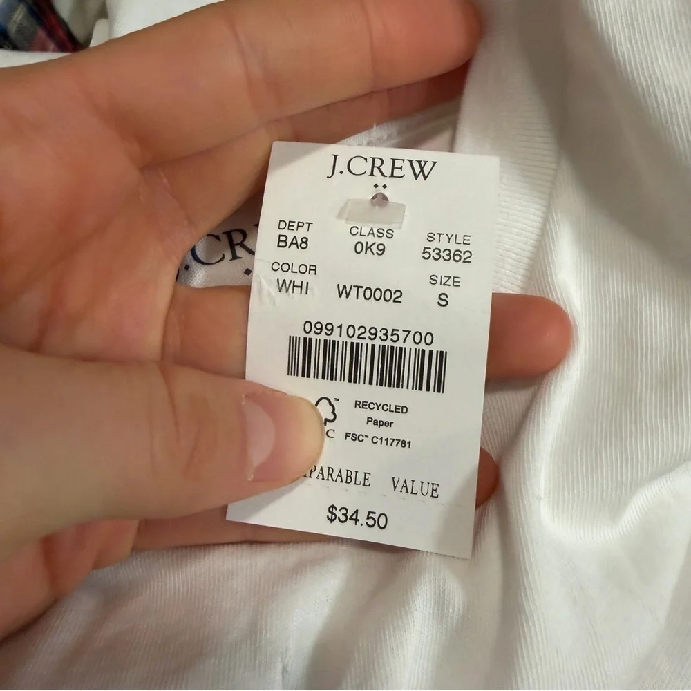 J crew Cotton washed jersey tee white
